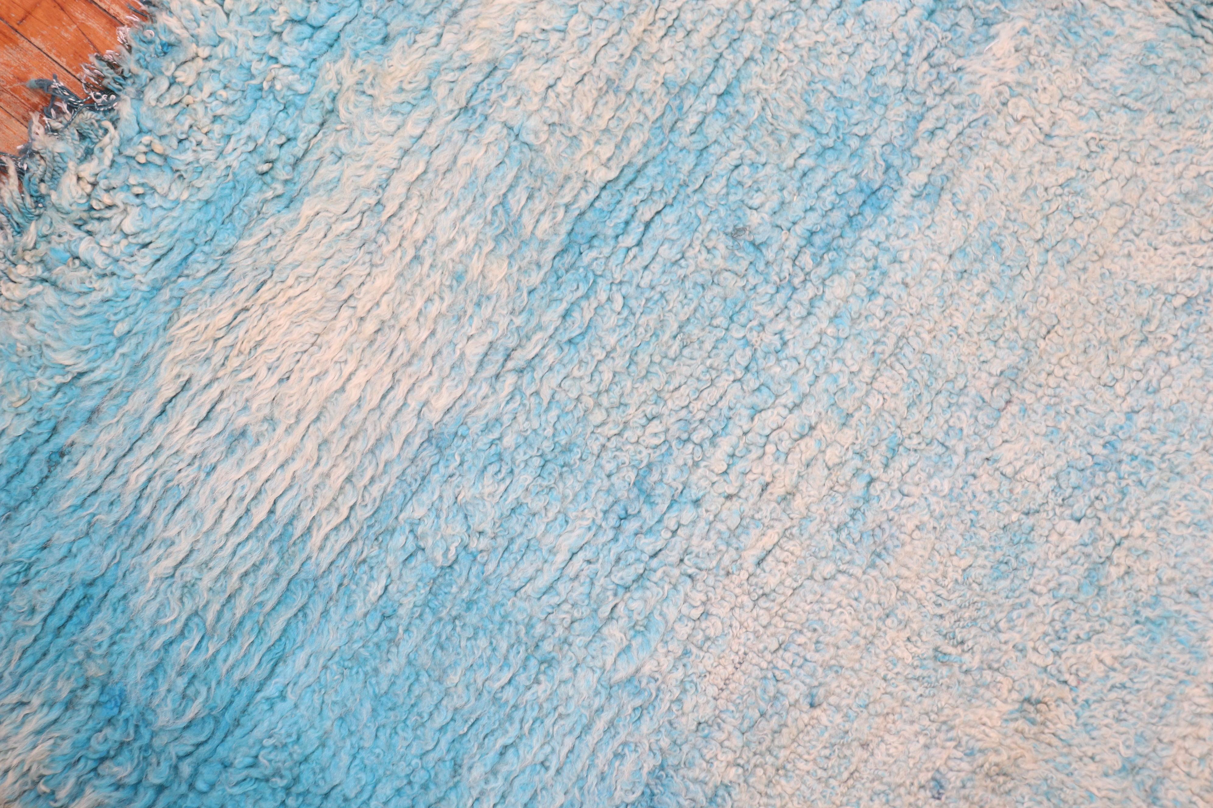 Himmelblau Vintage Marokkanischer Quadratischer Teppich (Böhmisch) im Angebot