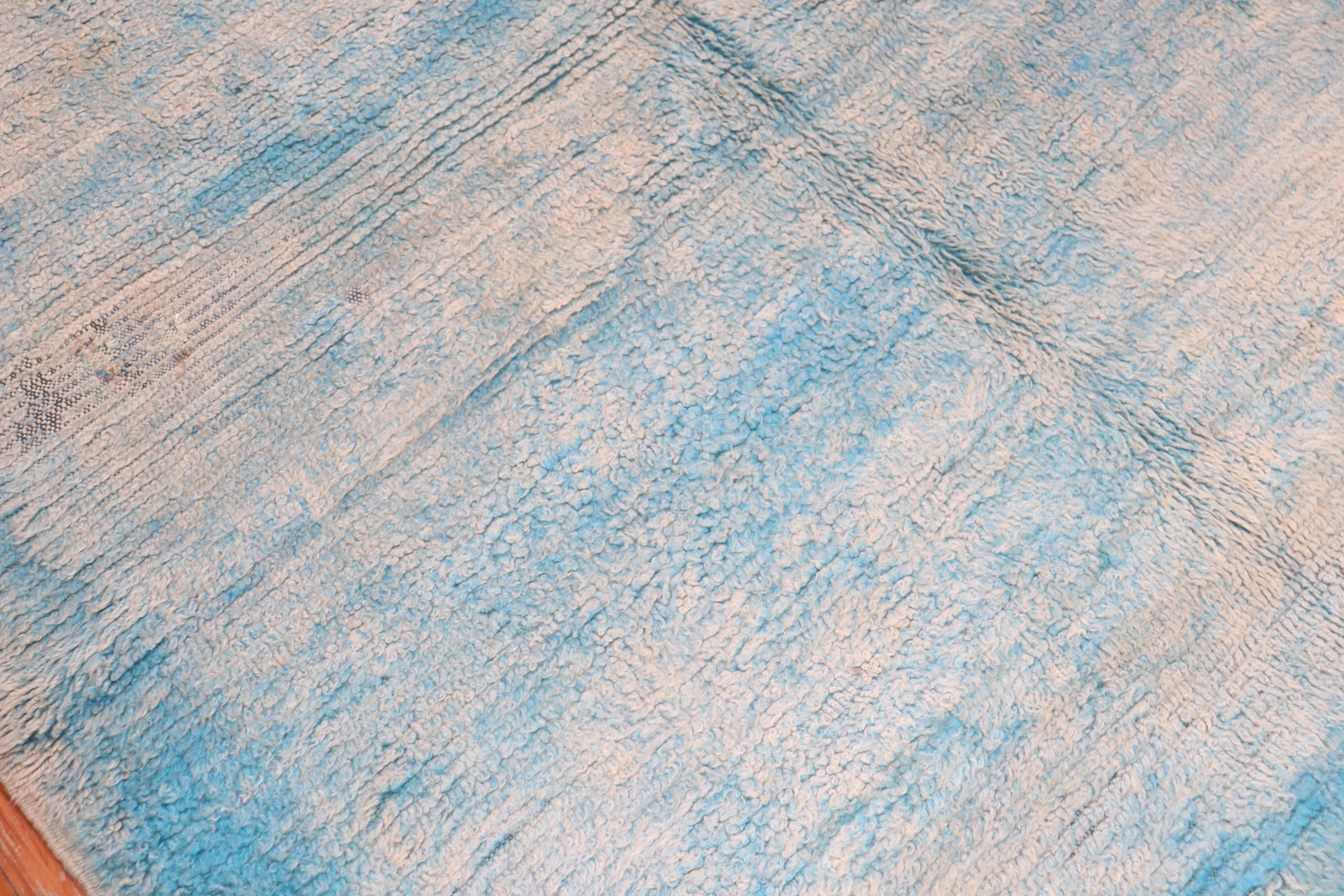 Himmelblau Vintage Marokkanischer Quadratischer Teppich (Handgewebt) im Angebot