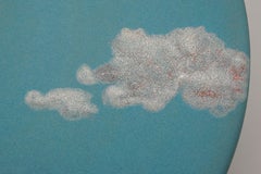 Sky Ceramic Plate Hand Painted Glazed Earthenware Italian Contemporary