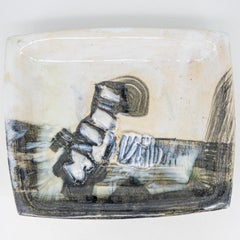 Sky Ceramic Plate, Signed by Jeppe Hagedorn, Denmark 1960s