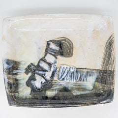 Sky Ceramic Plate, Signed by Jeppe Hagedorn, Denmark 1960s