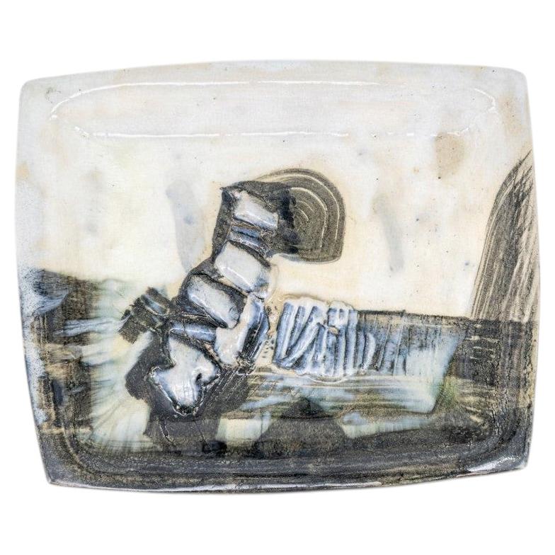 Sky Ceramic Plate, Signed by Jeppe Hagedorn, Denmark 1960s