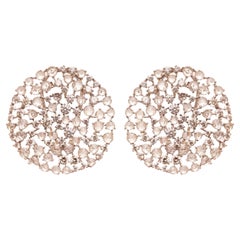 Boucles d'oreilles ciel en or 18 carats, diamants et saphirs blancs