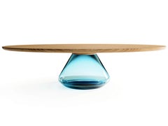 "Sky Eclipse" Coffee Table ft Glass & Oiled Oak Top