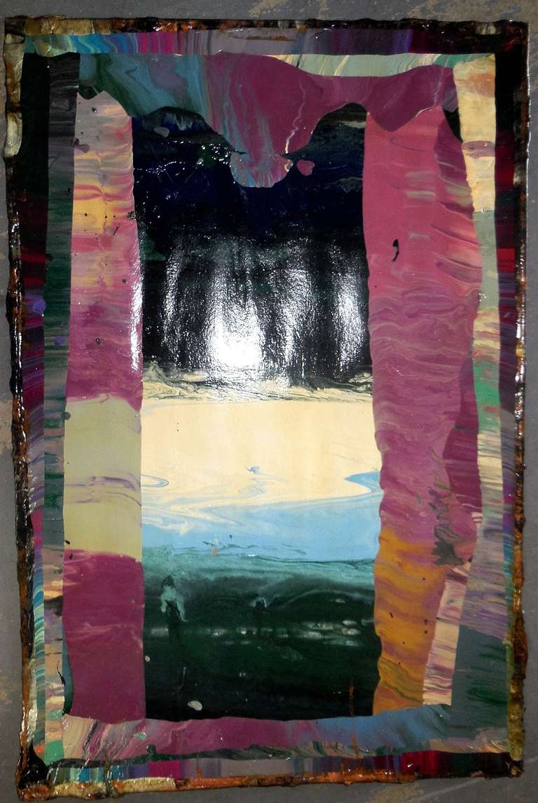 The Lover - Gray Abstract Painting by Sky Jones (Michael Whipple)