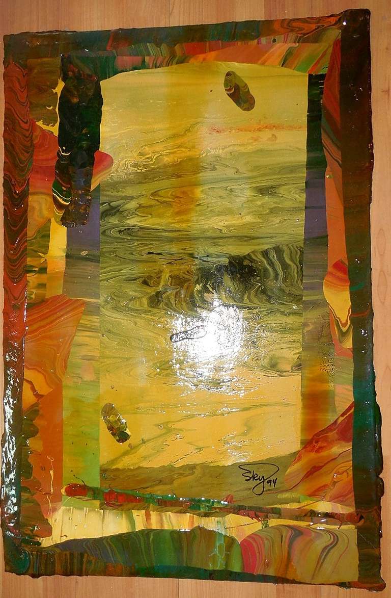 untitled in the manner of Gaetano Pesce - Abstract Expressionist Painting by Sky Jones (Michael Whipple)