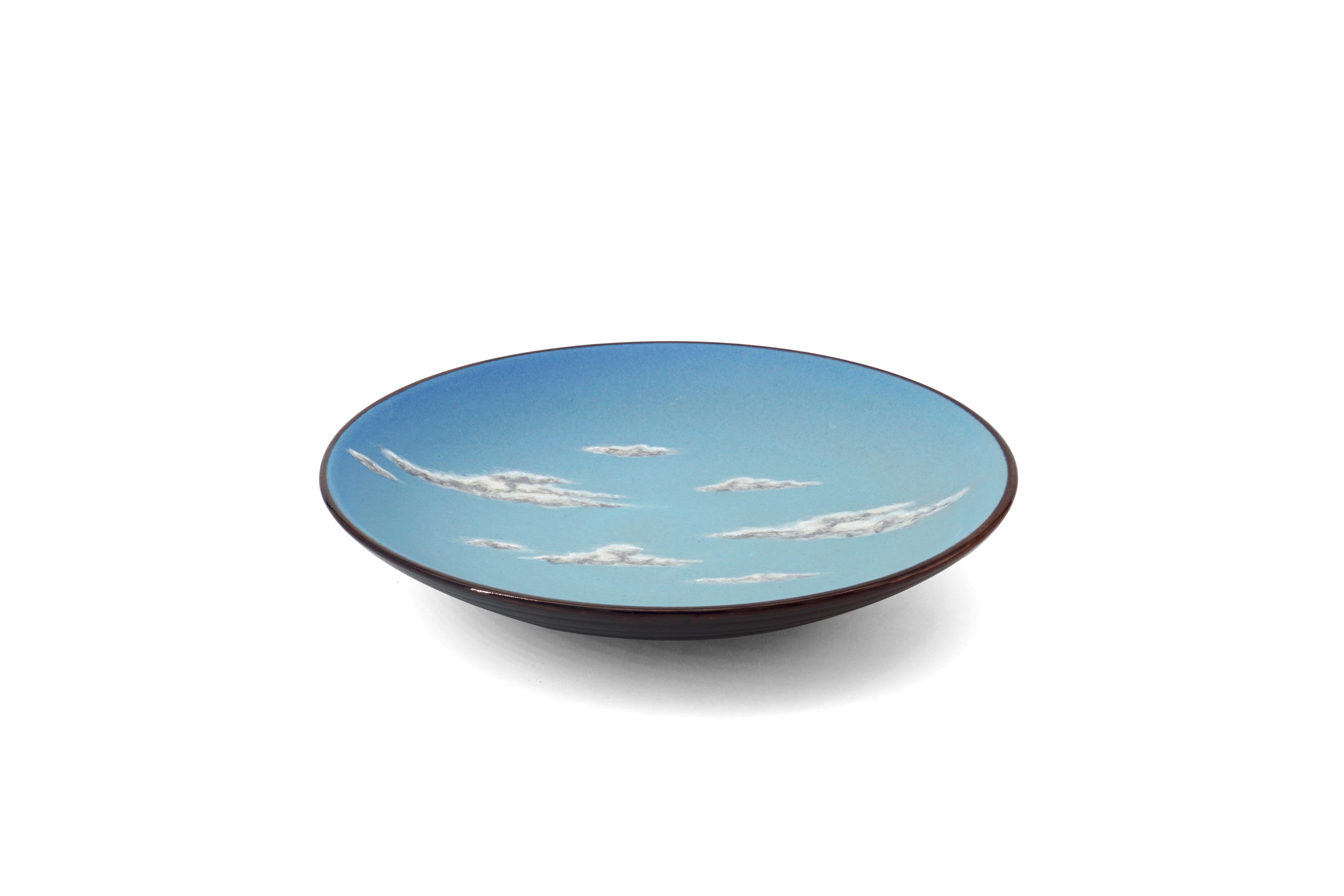 Cielo Cuenco Cerámico Mediano Pintado a Mano Mayólica Esmaltada Italiano Contemporáneo en venta 7