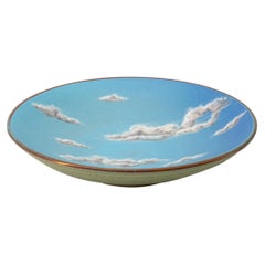 Ciotola media in ceramica Sky dipinta a mano in maiolica smaltata Italiana Contemporanea