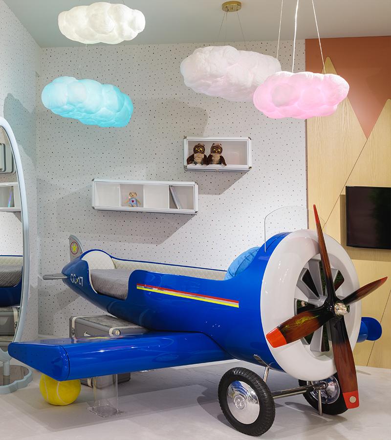 Sky One Plane Kids Bed in a shape of an airplane by Circu Magical Furniture For Sale 6
