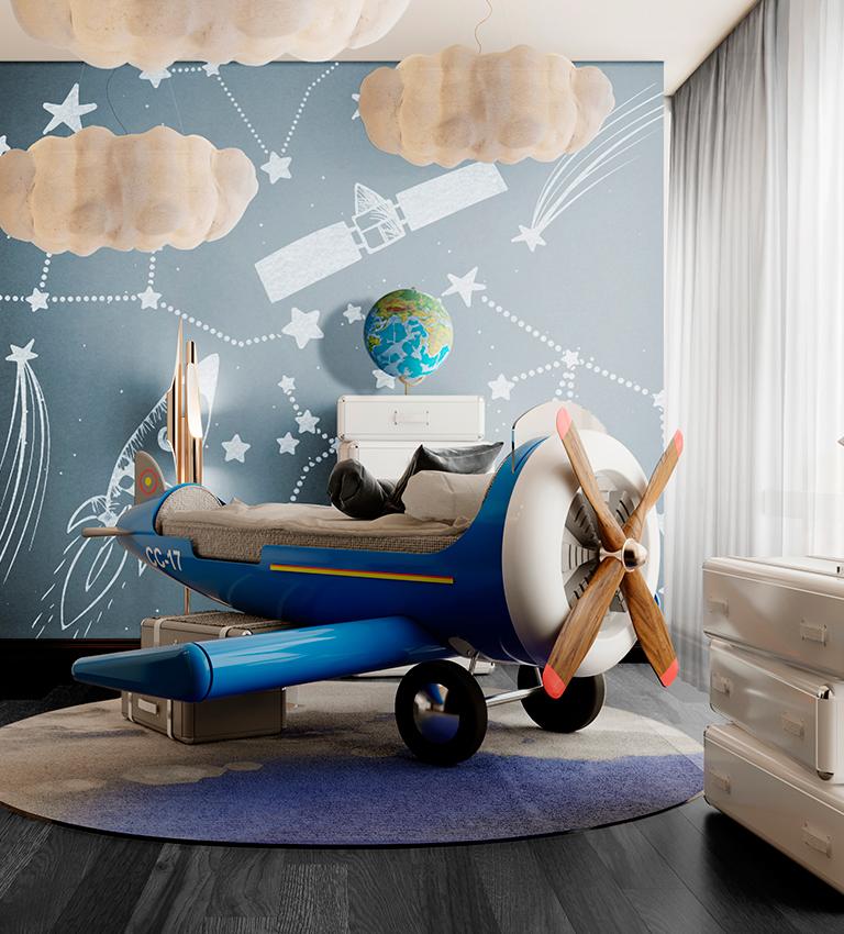 Sky Kids Teppich in Blau und Weiß mit getuftetem Flor von Circu Magical Furniture (Nylon) im Angebot