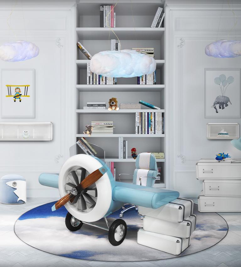 Sky Kids Teppich in Blau und Weiß mit getuftetem Flor von Circu Magical Furniture im Angebot 1