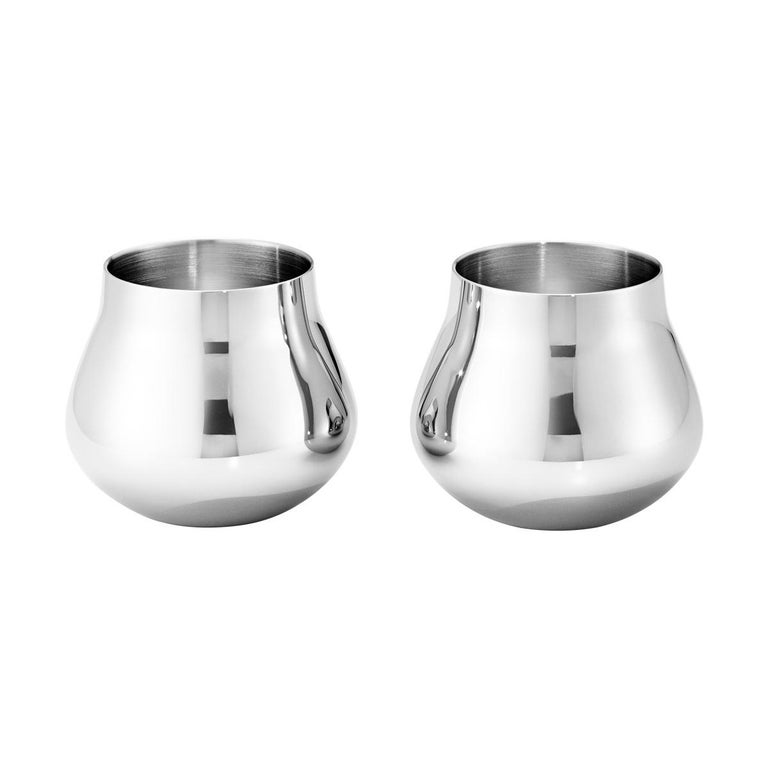 Offering a totally contemporary and very stylish take on the Scandinavian ritual of drinking shots to toast a celebration or to accompany delicious food, this pair of stainless steel shot glasses would certainly be a talking point at the dinner