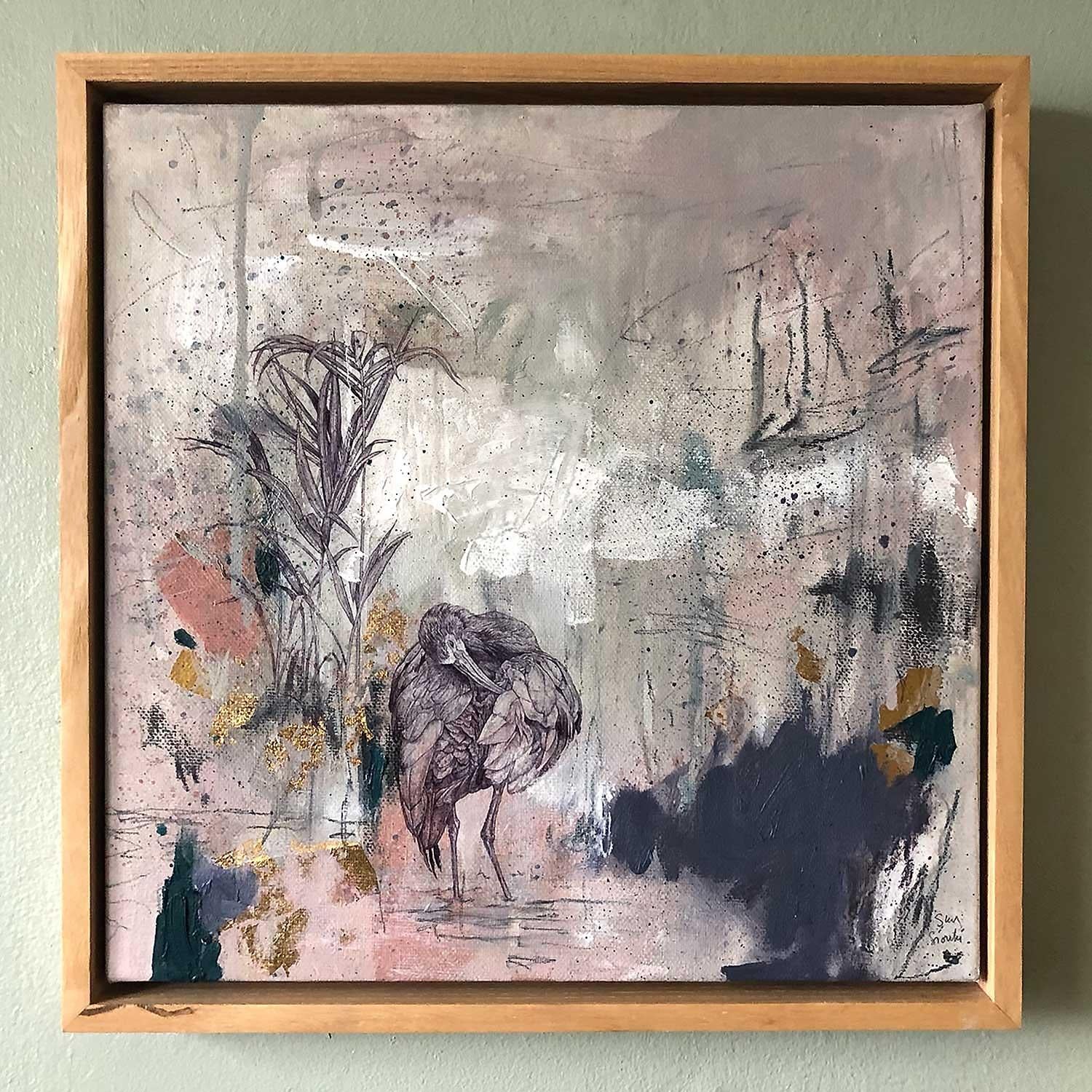 Aurous, Originalgemälde, Landschaft, abstrakt (Grau), Abstract Painting, von Sky Siouki