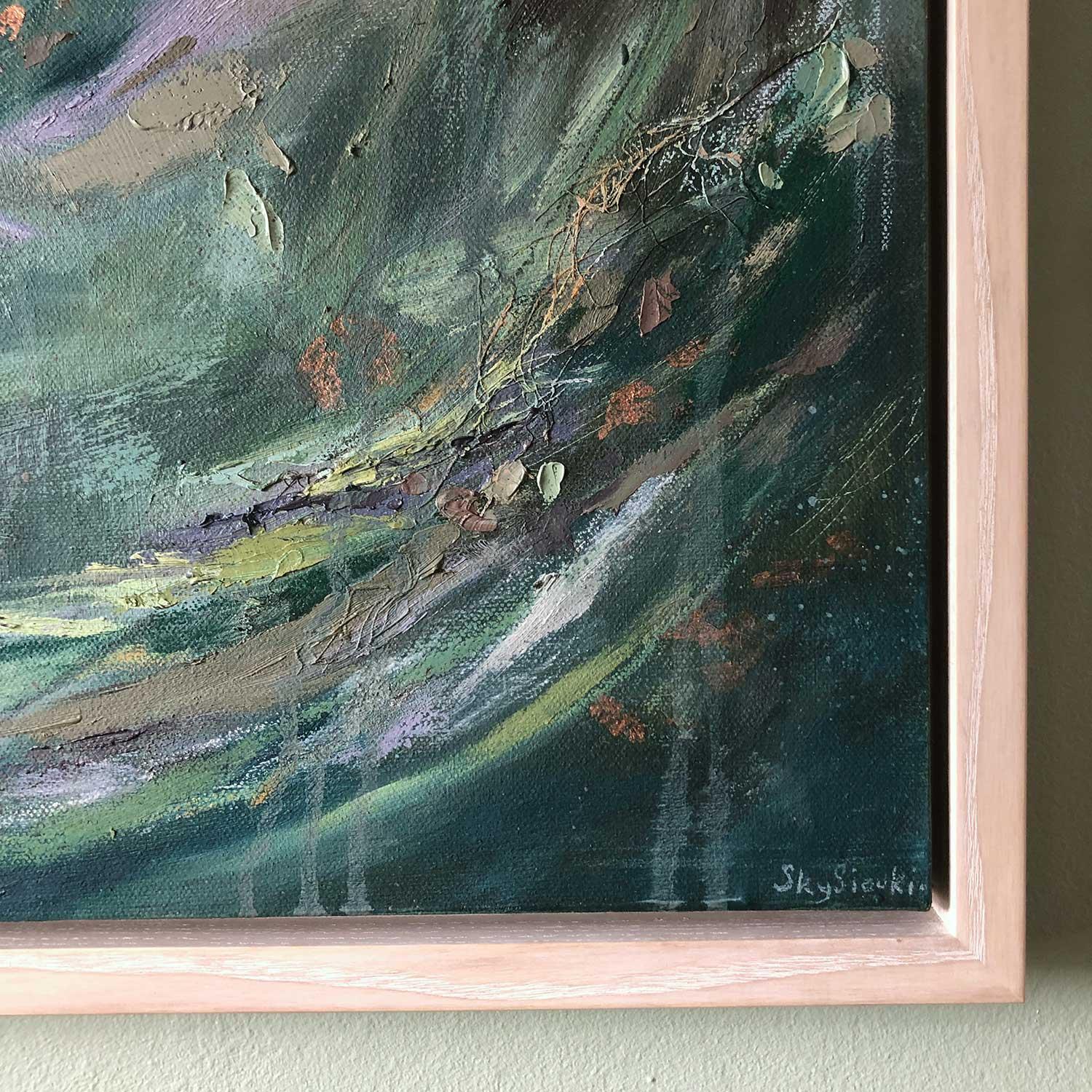 Flurry, Originalgemälde, Landschaft, abstrakt (Grau), Abstract Painting, von Sky Siouki