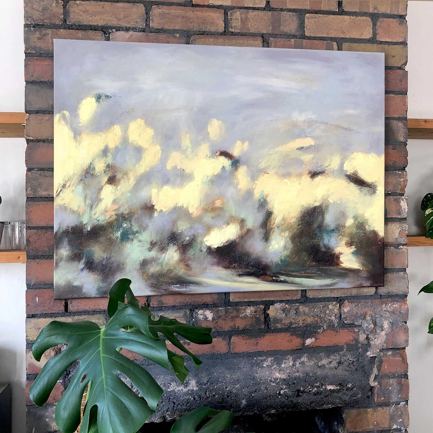 Blütenstaub, Originalgemälde, Landschaft, abstrakt im Angebot 2