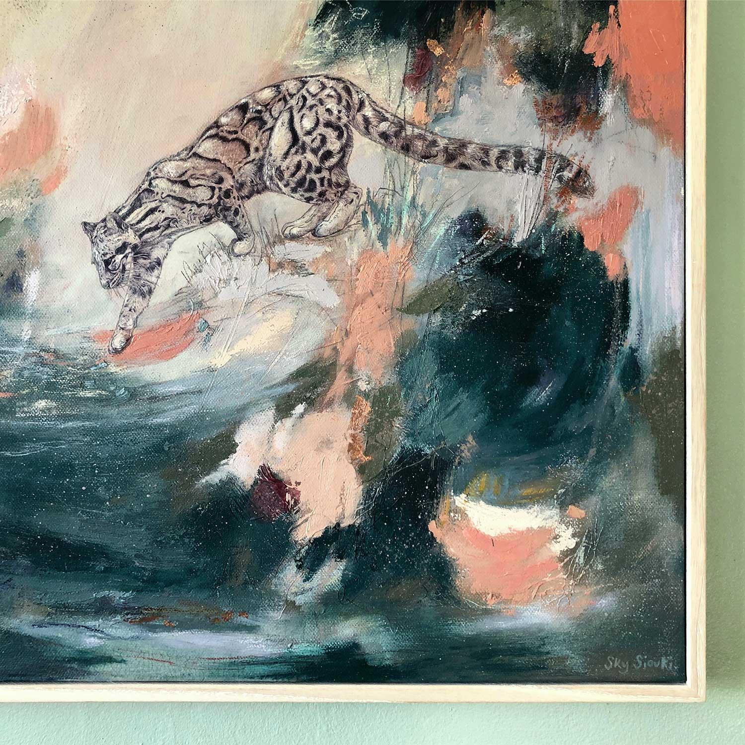 Wild, original painting, landscape, abstract - Contemporary Painting by Sky Siouki