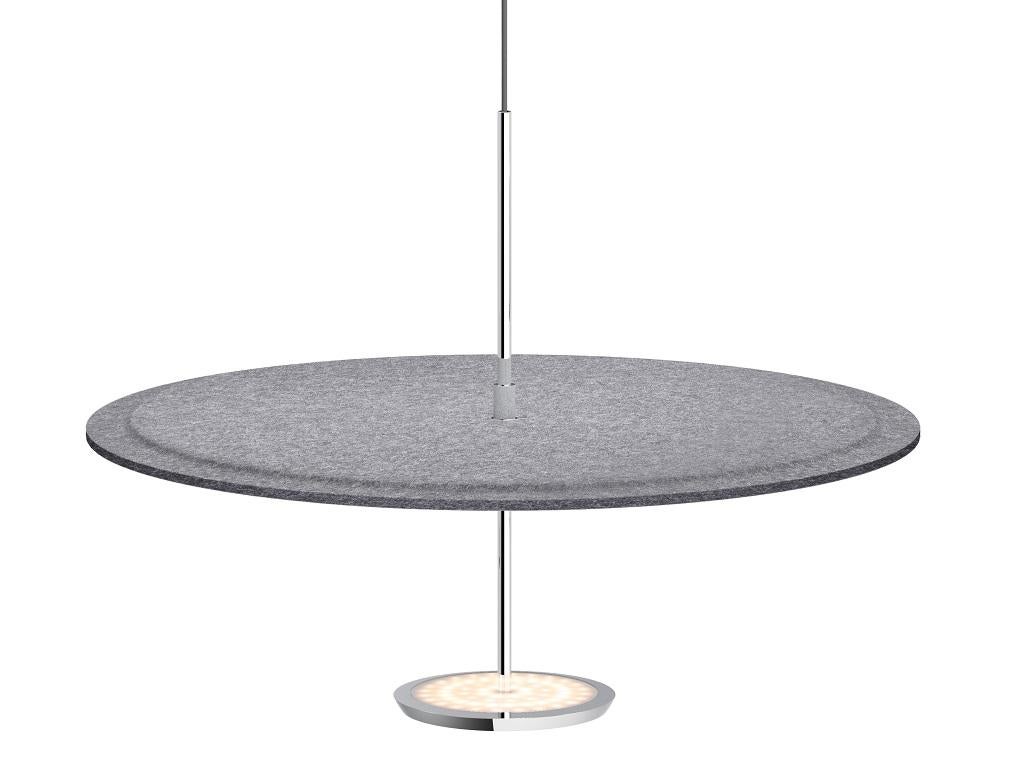 The Sky Collection is a modular pendant lighting system featuring multiple shade reflector solutions for various decorative and performance benefits. Sky Sound combines Acoustic performance with powerful omni-directional illumination to provide a