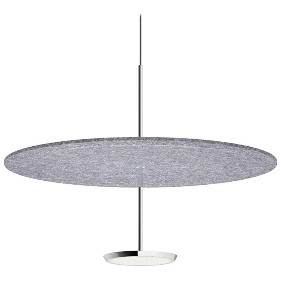 Lampe à suspension Sky Sound 24 en feutre gris par Pablo Designs