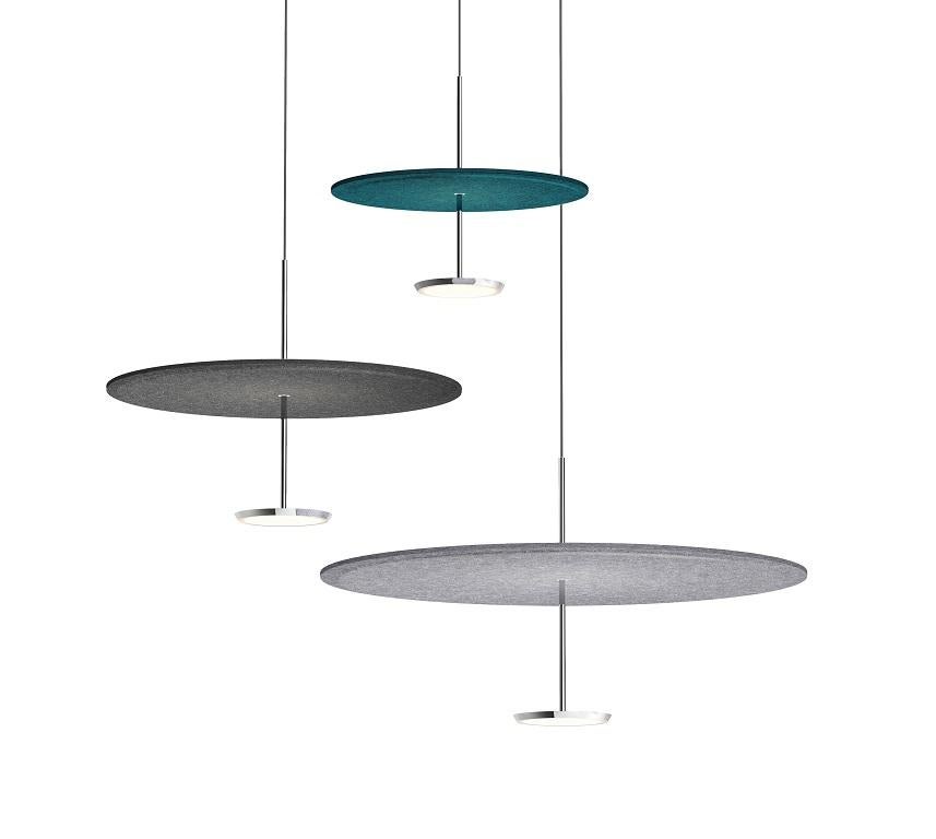 The Sky Collection is a modular pendant lighting system featuring multiple shade reflector solutions for various decorative and performance benefits. Sky Sound combines Acoustic performance with powerful omni-directional illumination to provide a