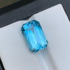 Sky Swiss Blue Natural Topaz Ring, Pendant Gemstone 8.15 Ct Scissors Cut-Jewelry