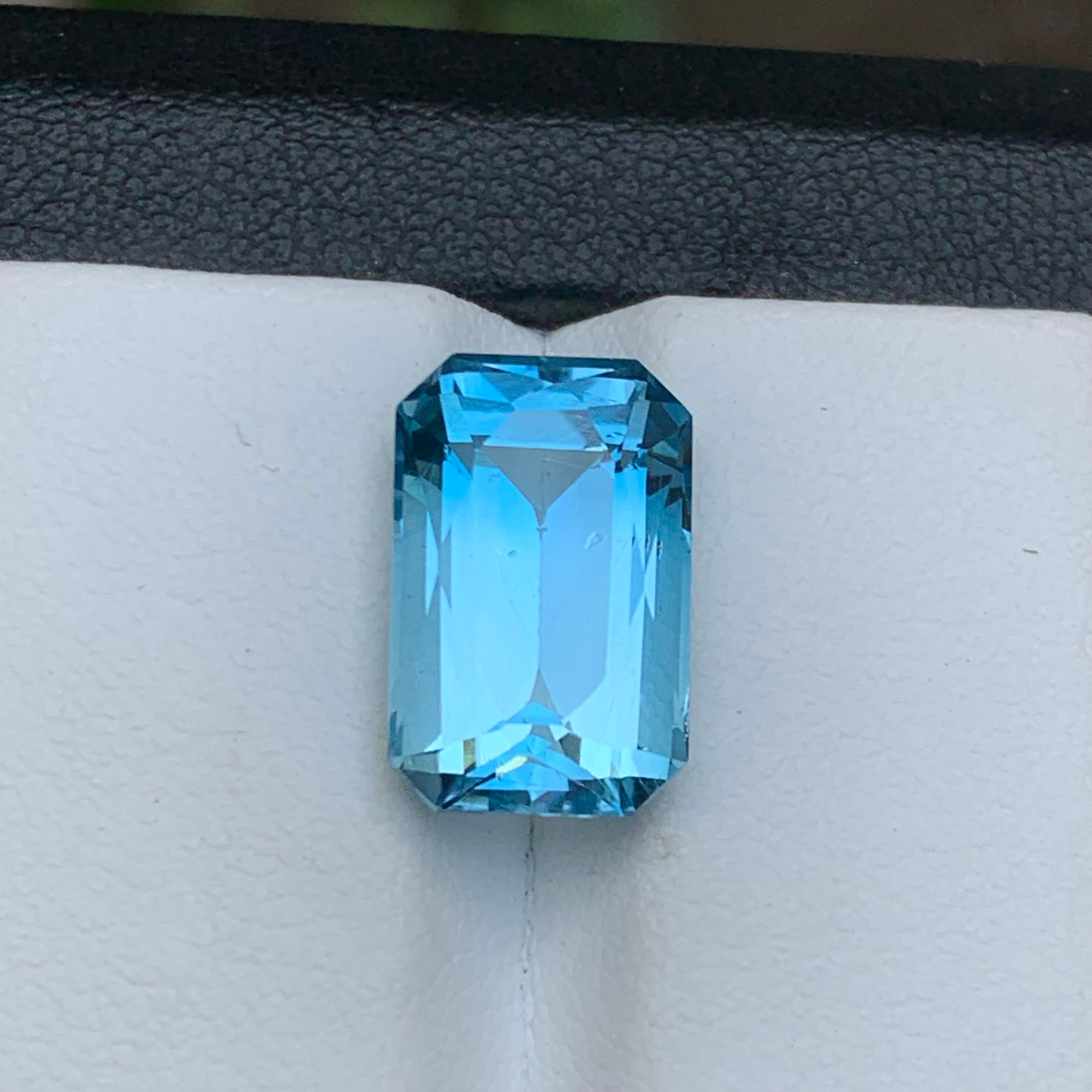 Sky Swiss Blue Natural Topaz Ring, Pendant Gemstone 8.15 Ct Scissors Cut-Jewelry For Sale 2