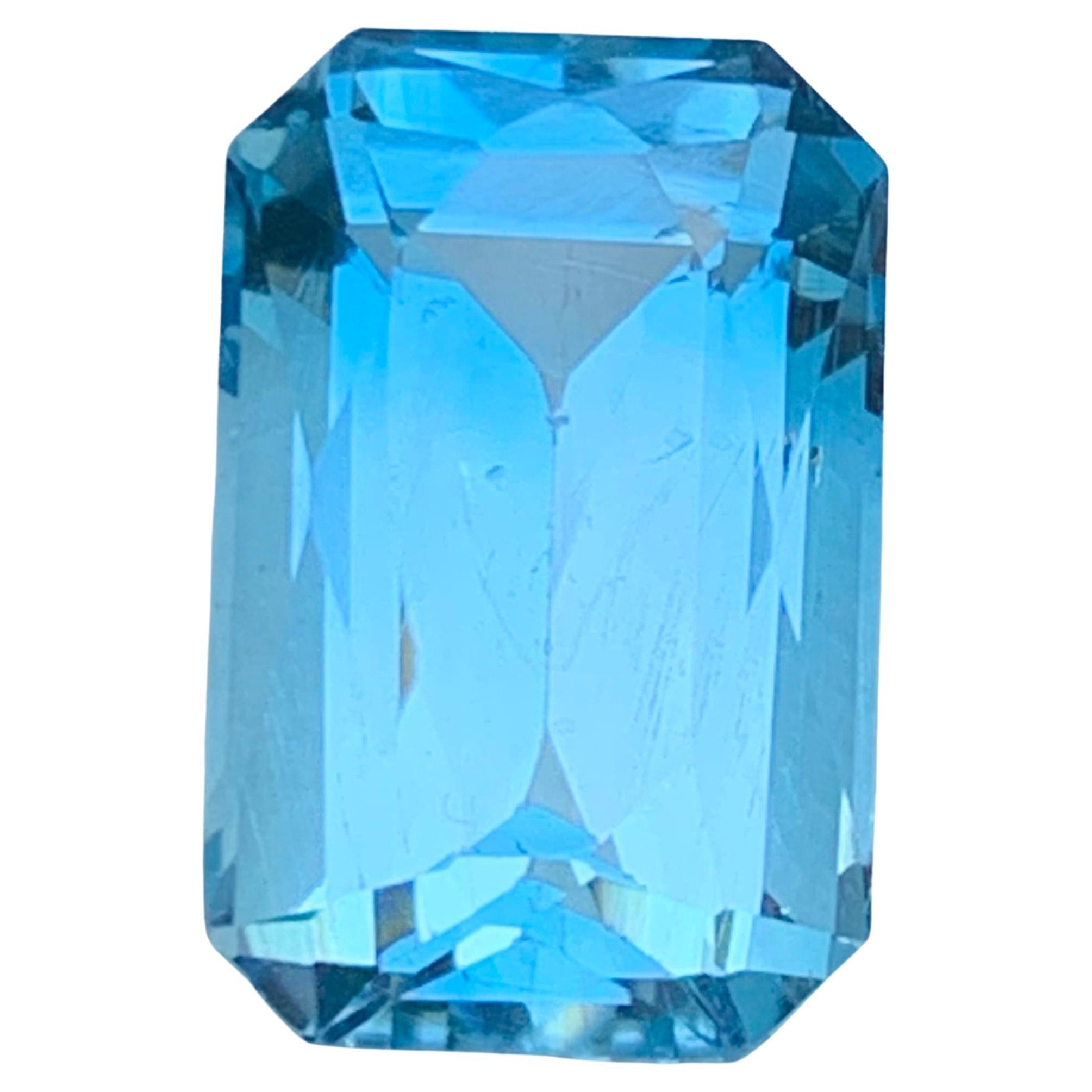 Sky Swiss Blue Natural Topaz Ring, Anhänger Edelstein 8.15 Ct Scherenschliff-Schmuck