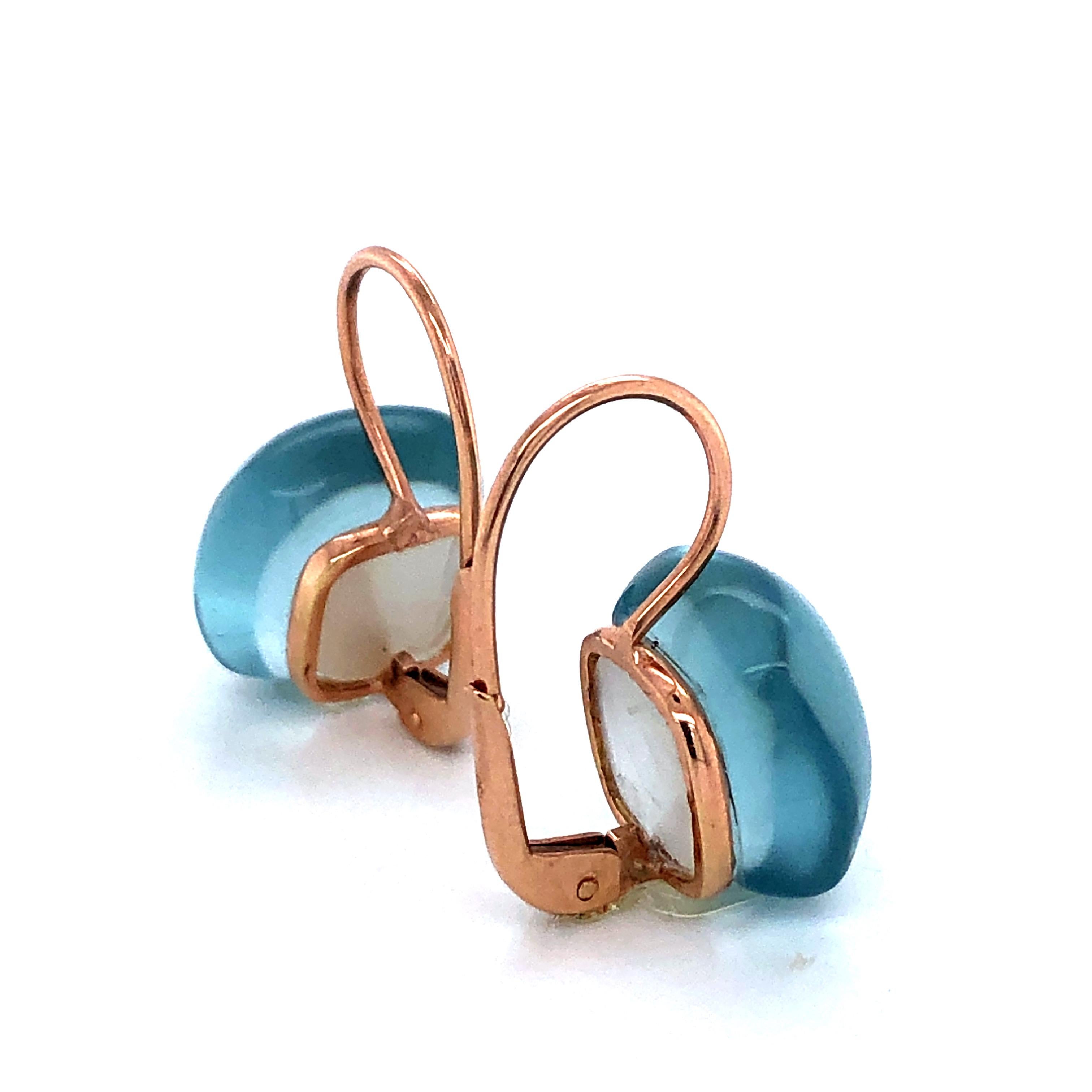 Sky Topaz London on Rose Gold 18 Karat Drop Earrings 1