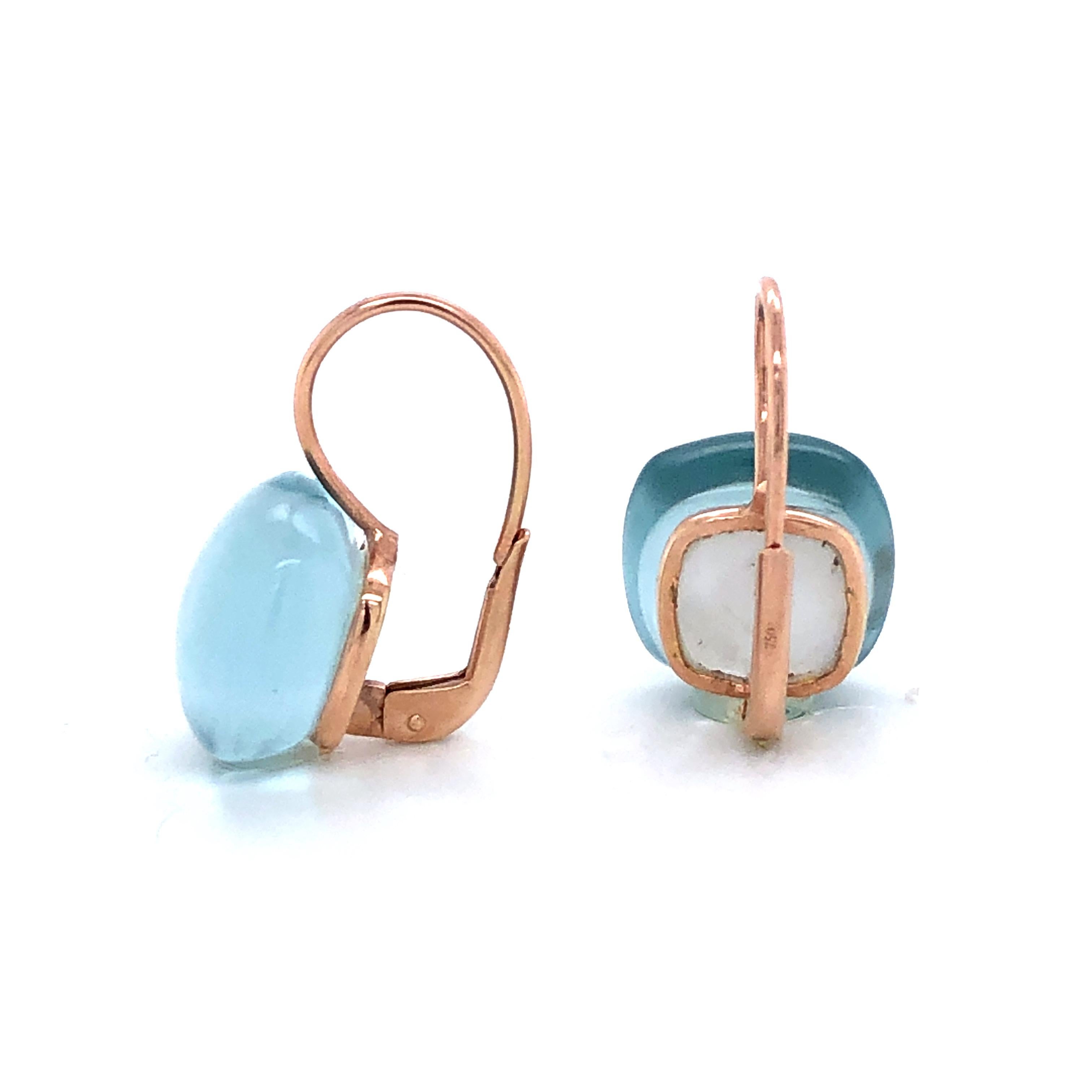 Sky Topaz London on Rose Gold 18 Karat Drop Earrings 3