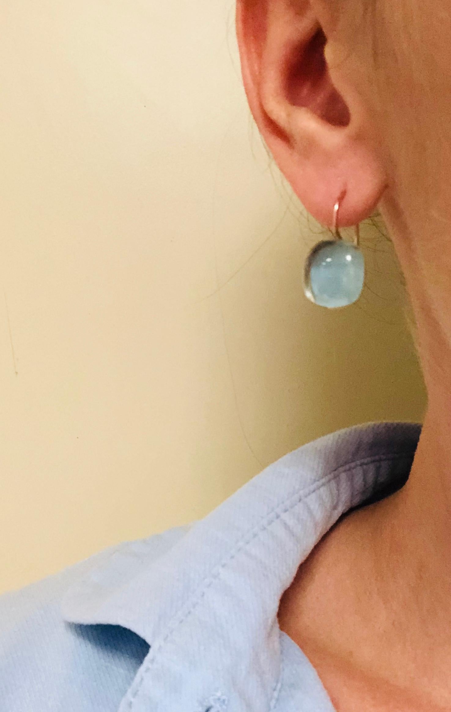Sky Topaz London on Rose Gold 18 Karat Drop Earrings 4