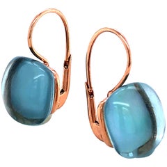 Sky Topaz London on Rose Gold 18 Karat Drop Earrings