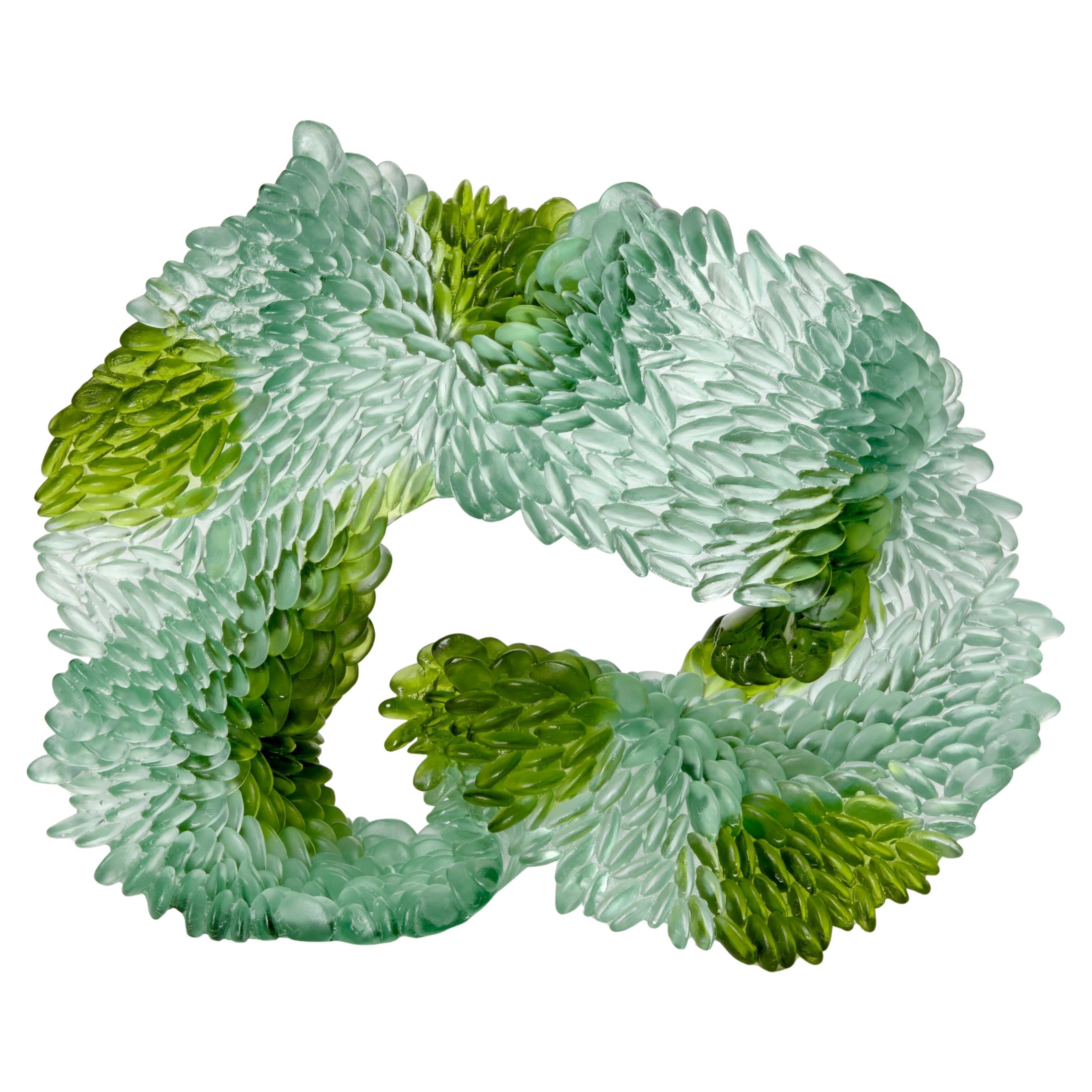 Sky 
Trees, a green 
jade textured cast glass artwork by Nina Casson McGarva