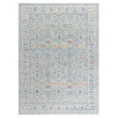 "Skyblush" Contemporary Traditional Arabesque Gray Carpet by Doris Leslie Blau
