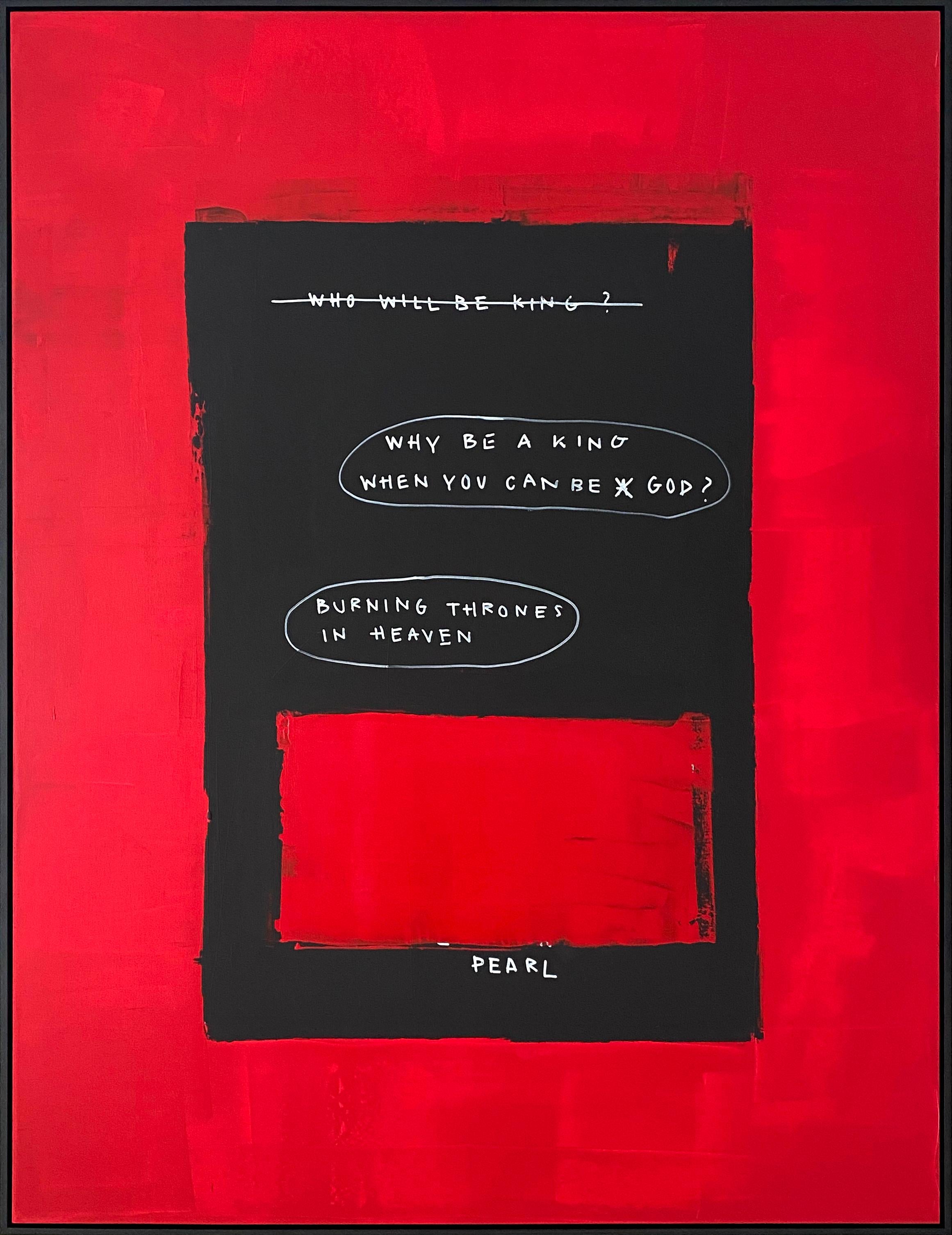 Skye Brothers Abstract Painting - Who Will Be King?...Burning Thrones in Heaven, Acrylic on Canvas