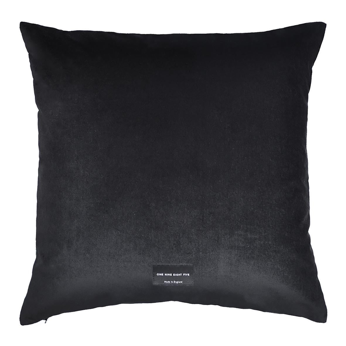 British Skye Geometric Multicolour Velvet Cushion For Sale