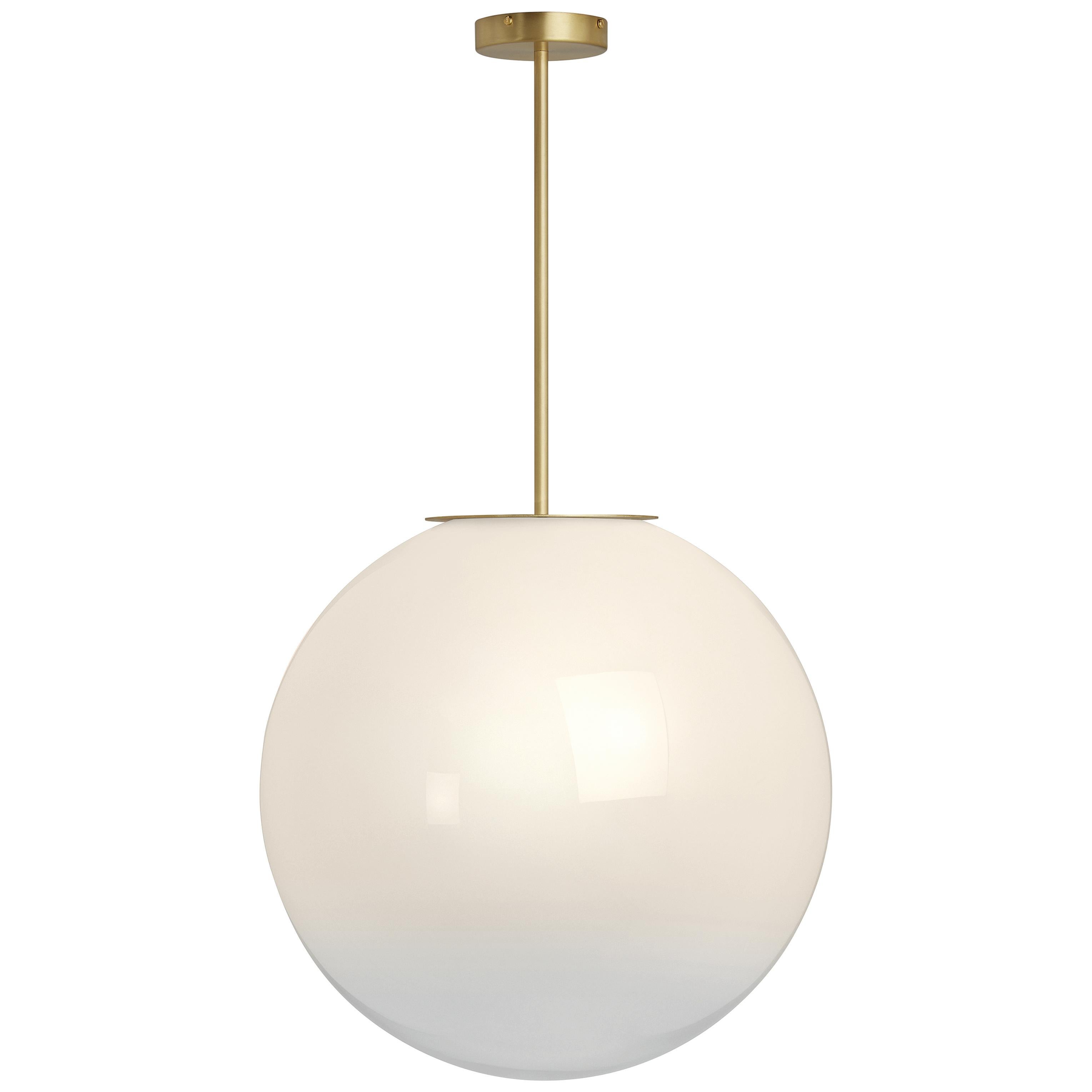 Skye large pendant by CTO Lighting
Materials: Satin brass with sfumato glass shade
Also available in dark bronze with sfumato glass shade
Dimensions: H 49 x W 50 cm 

All our lamps can be wired according to each country. If sold to the USA it