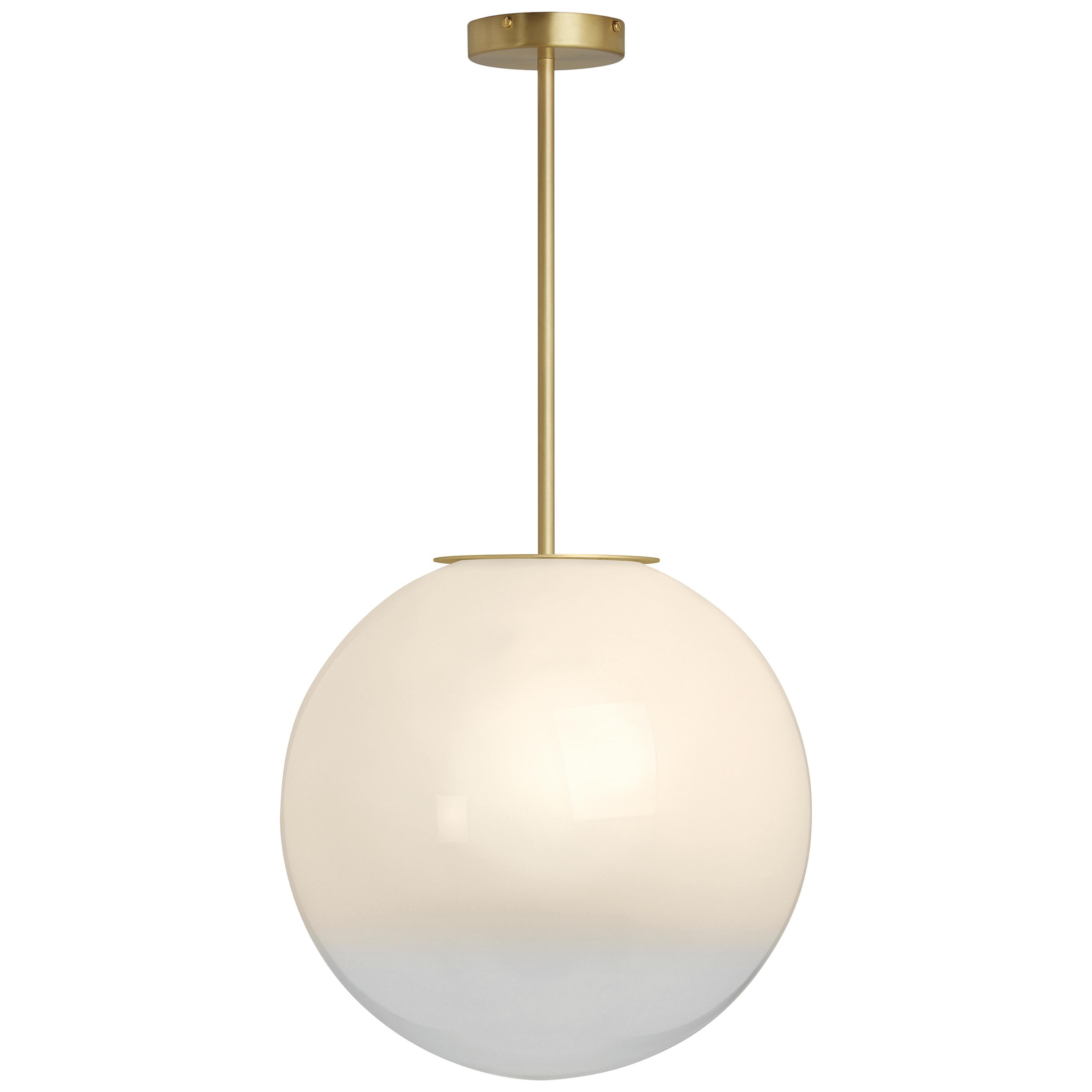 Skye medium pendant by CTO Lighting
Materials: satin brass with sfumato glass shade
Also available in dark bronze with sfumato glass shade
Dimensions: H 39 x W 40 cm 

All our lamps can be wired according to each country. If sold to the USA it