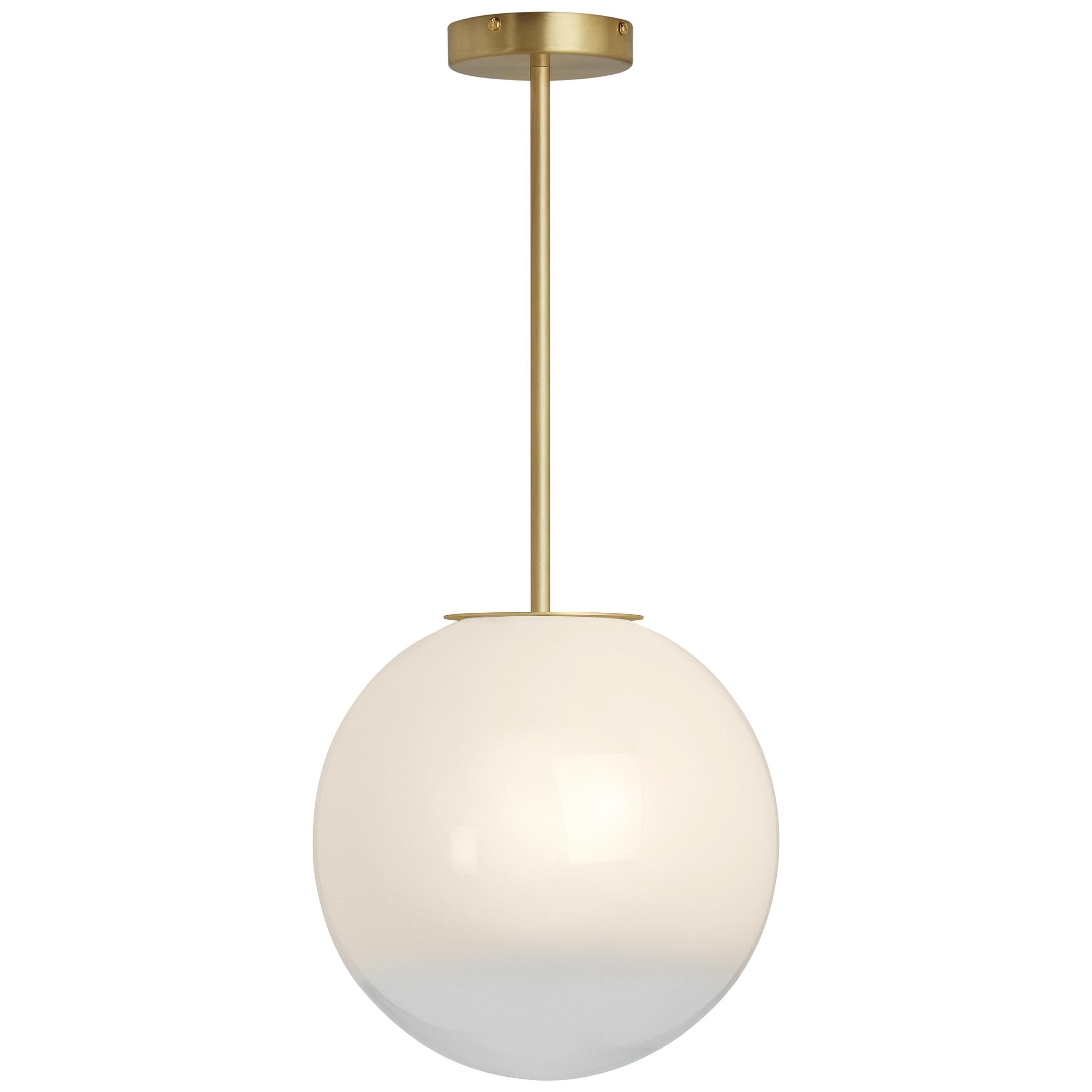 Skye small pendant by CTO Lighting
Materials: satin brass with sfumato glass shade
Also available in dark bronze with sfumato glass shade
Dimensions: H 29.5 x W 30 cm 

All our lamps can be wired according to each country. If sold to the USA it