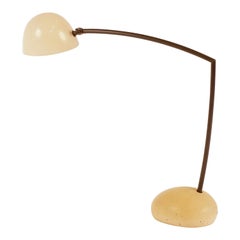 Skye Table Lamp Medium, with Spun Aluminum Shade and Stone Shaped Cement Base 