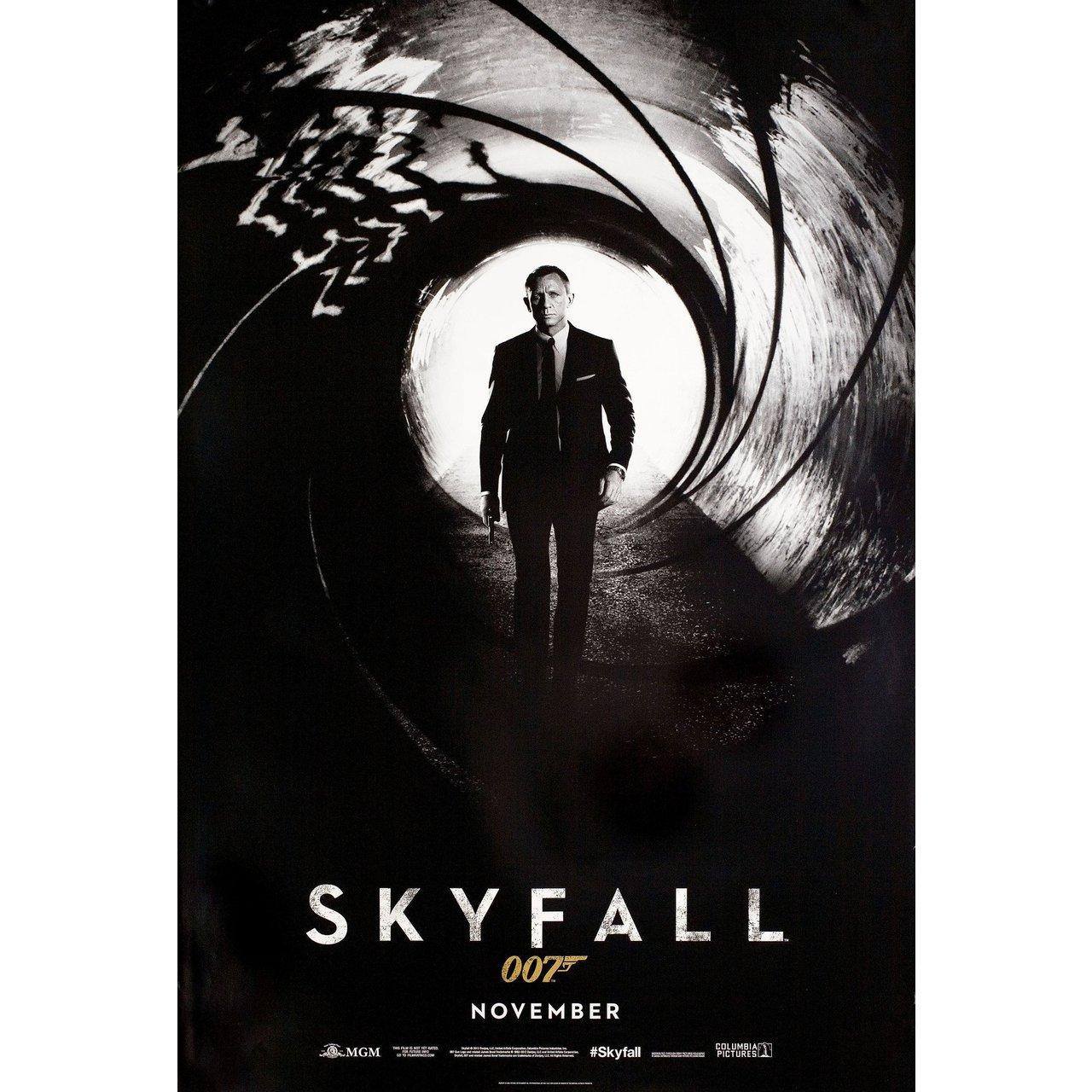 Original 2012 U.S. one sheet poster for the film Skyfall directed by Sam Mendes with Daniel Craig / Judi Dench / Javier Bardem / Ralph Fiennes. Very good-fine condition, rolled. Please note: the size is stated in inches and the actual size can vary