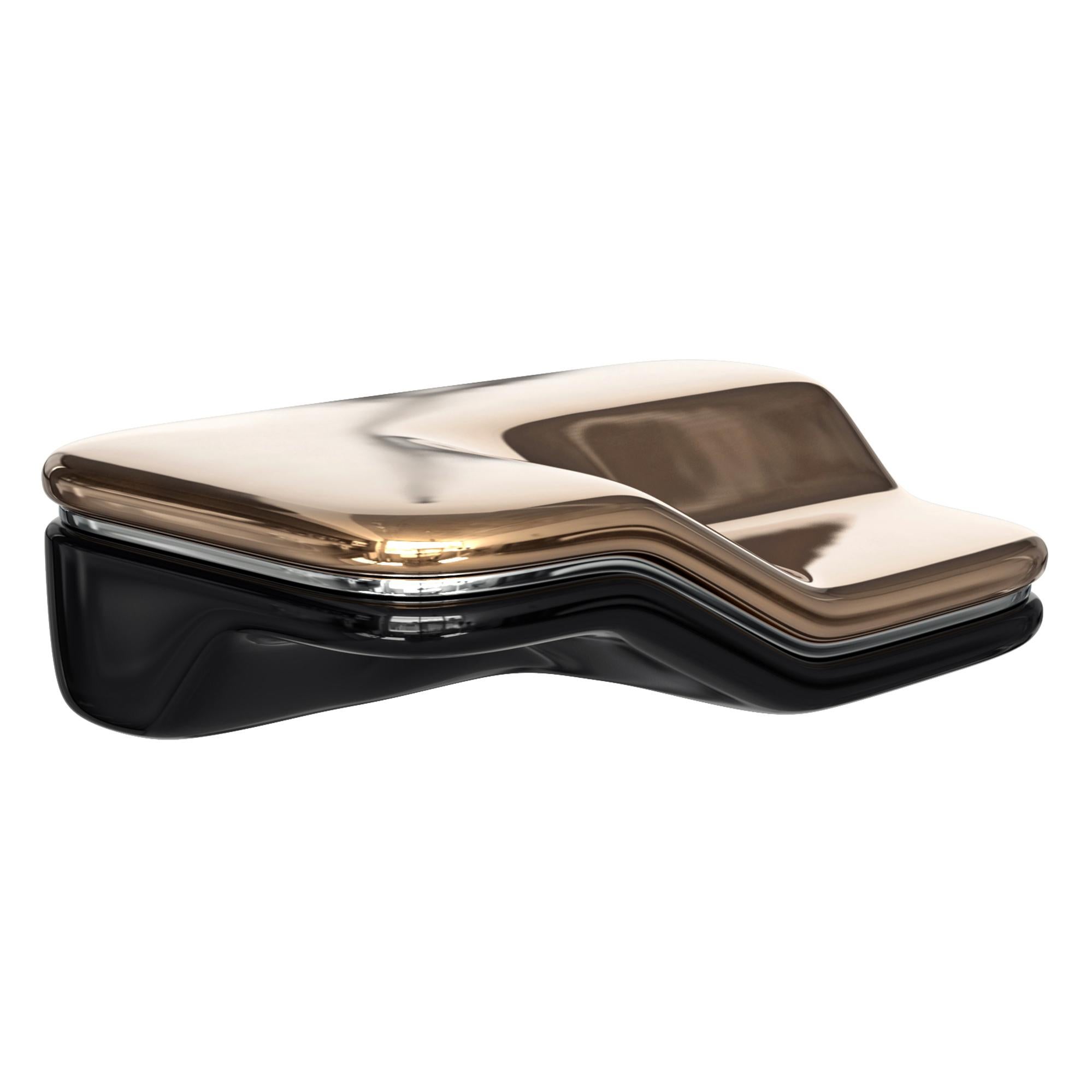 Table basse Skyfall avec bronze, acier inoxydable, faite à la main, Istanbul en vente 4