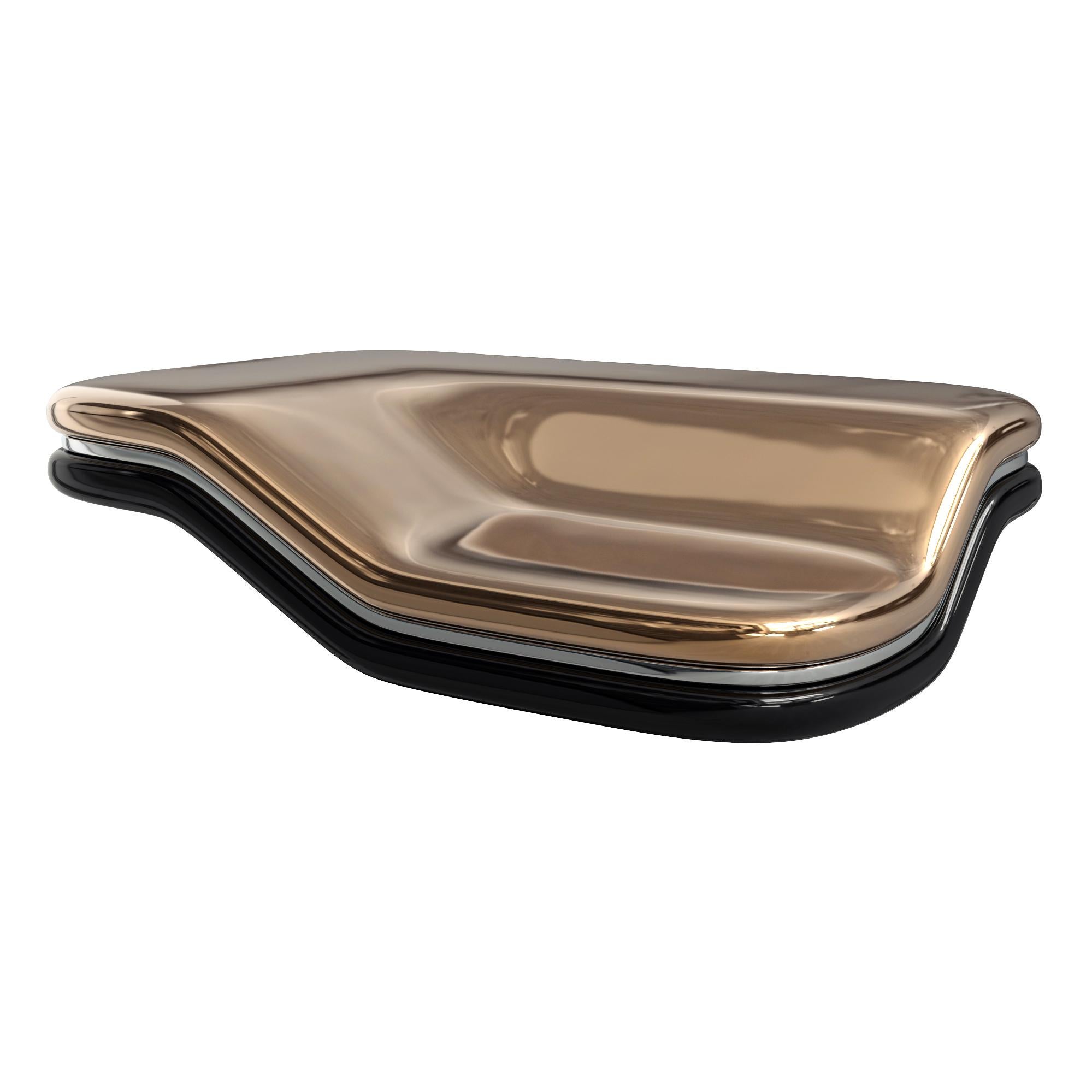 Turc Table basse Skyfall avec bronze, acier inoxydable, faite à la main, Istanbul en vente