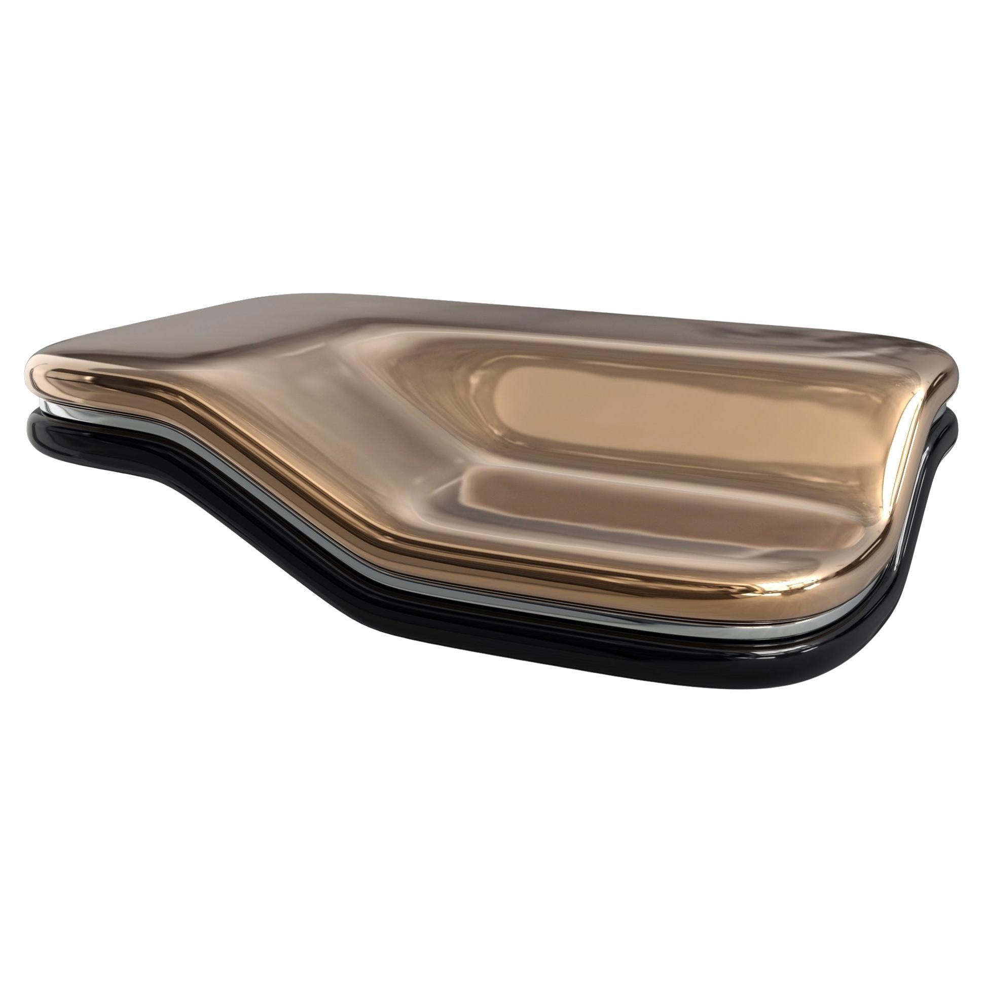 Couchtisch „ Skyfall“ mit Bronze, Edelstahl, handgefertigt, Istanbul