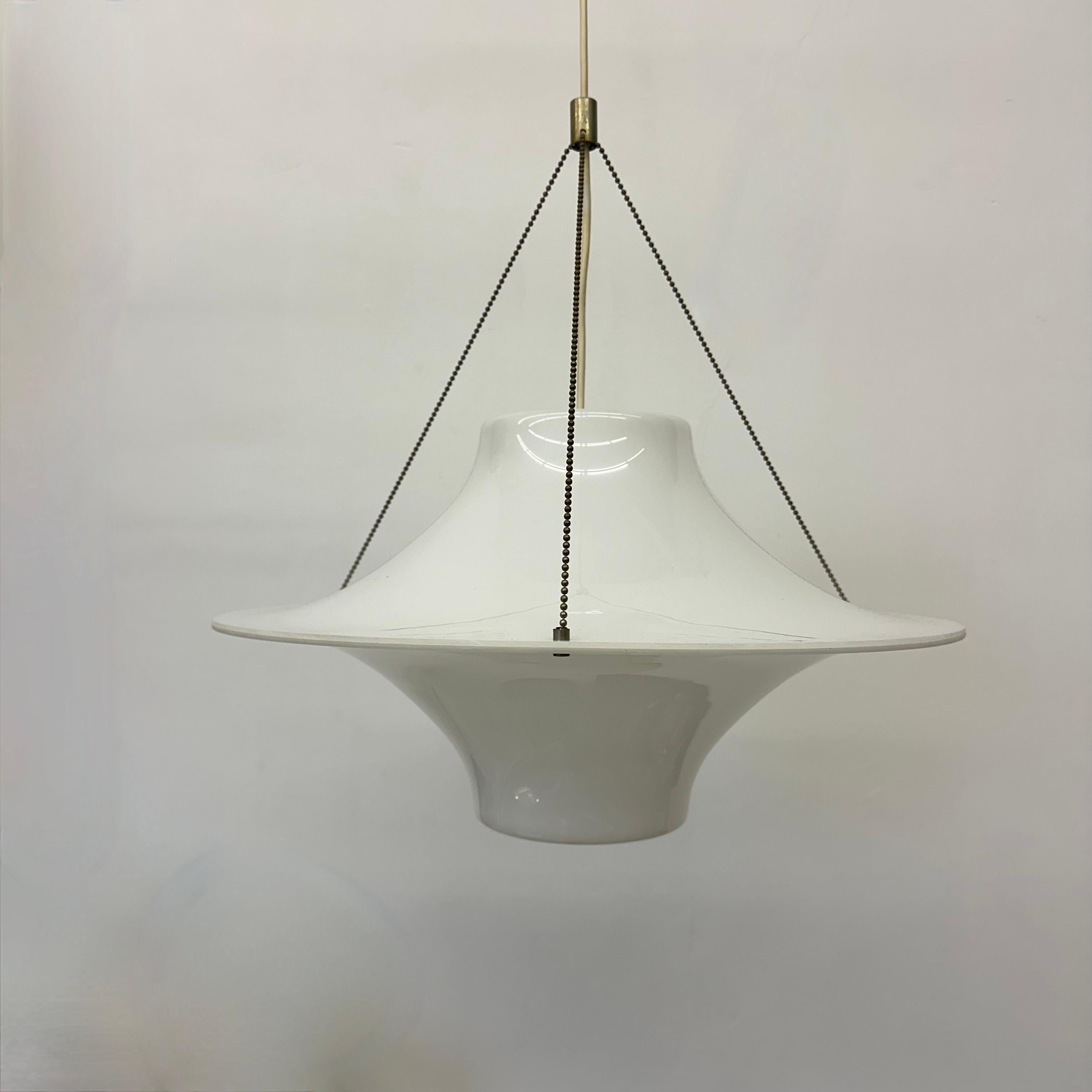 Metal Skyflyer / Lokki hanging lamp by Yki Nummi for Stockmann Orno, 1960s