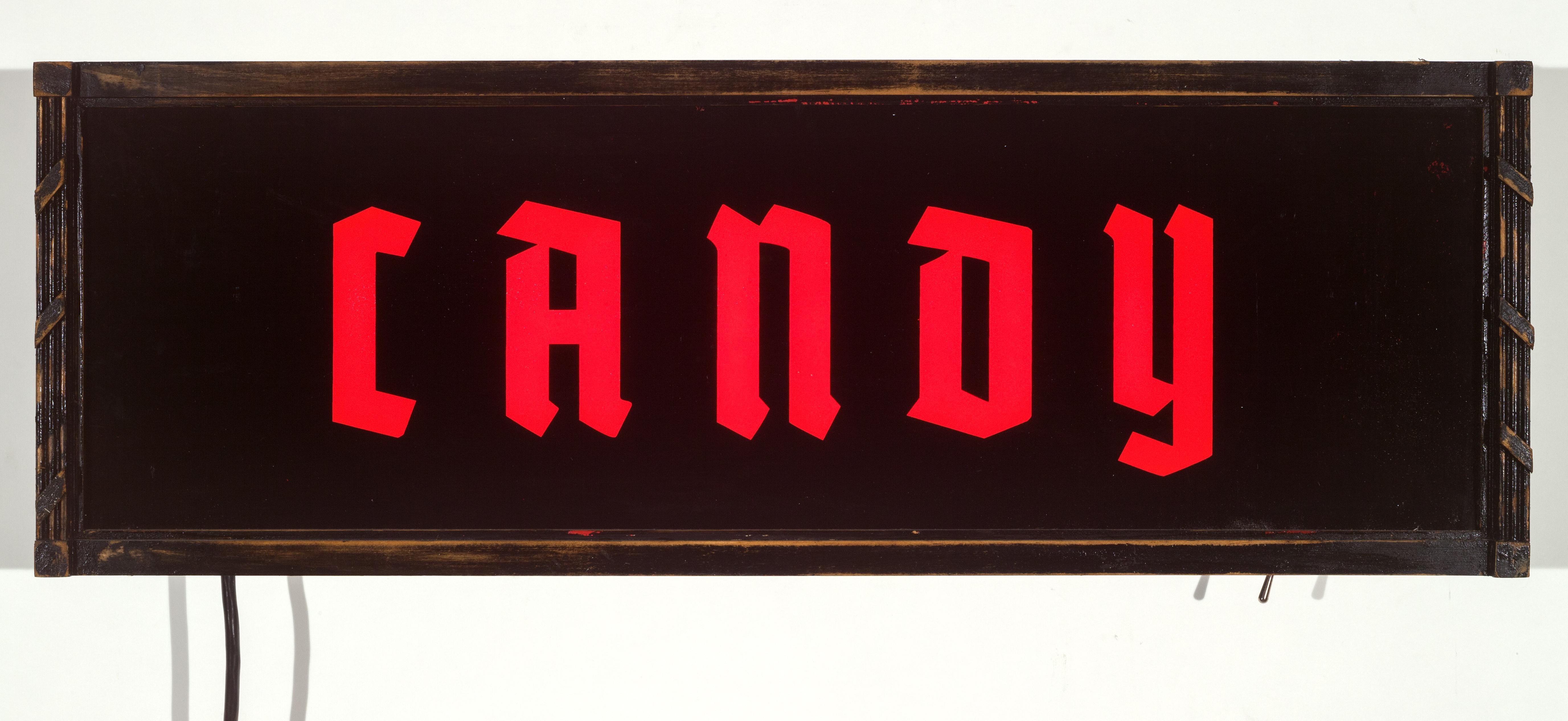 Candy (lighted sign) - Sculpture by Skylar Fein