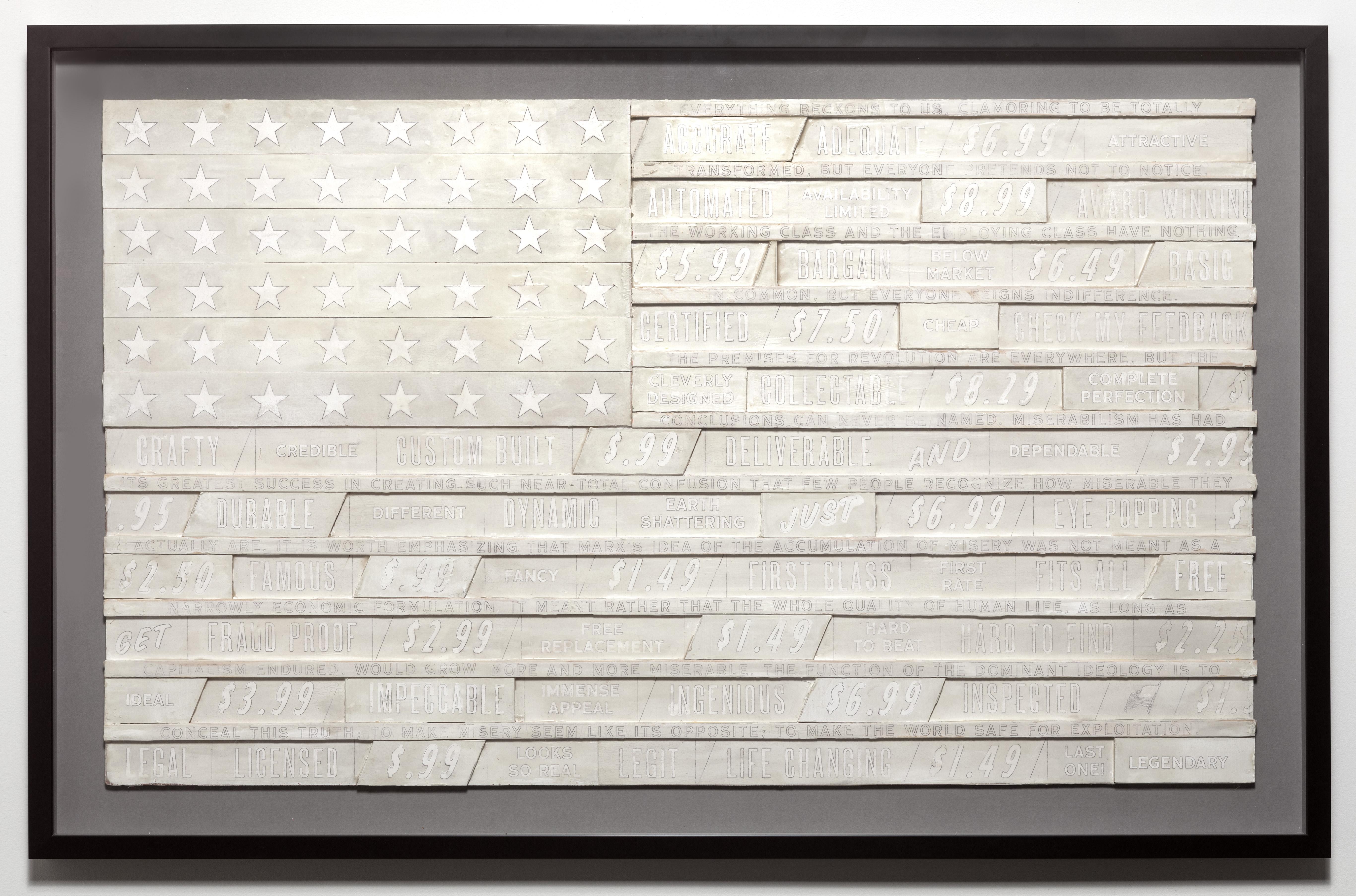 White Flag for Franklin Rosemont (large) - Mixed Media Art by Skylar Fein