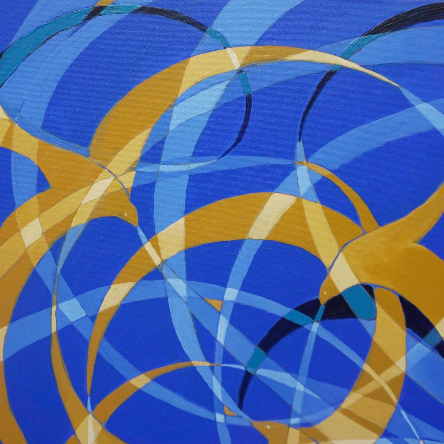 'Skylarks' Abstract Oil on Canvas Contemporary Painting In Excellent Condition In Forest Row, East Sussex
