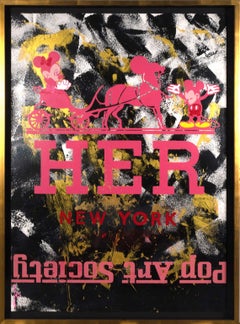 "HER Nueva York" tinta y esmalte sobre papel Sommerset 300 archival arte de técnica mixta