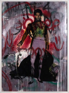 "Michel King Michel in Lavender", inchiostro e smalto su carta Sommerset 300 archival.