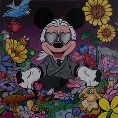 Skyler Grey "Meditazione della vittoria" acrilico, vernice spray e inchiostro su tela