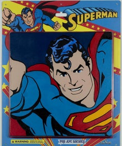 "Pacchetto Superman" acrilico su tela con custodia in polistirolo di Skyler Grey